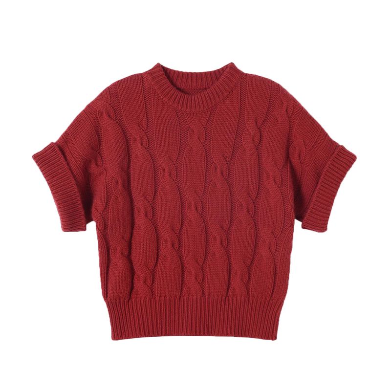 

Oni Red New Hemming Knitted Top Christmas Wine red All yards