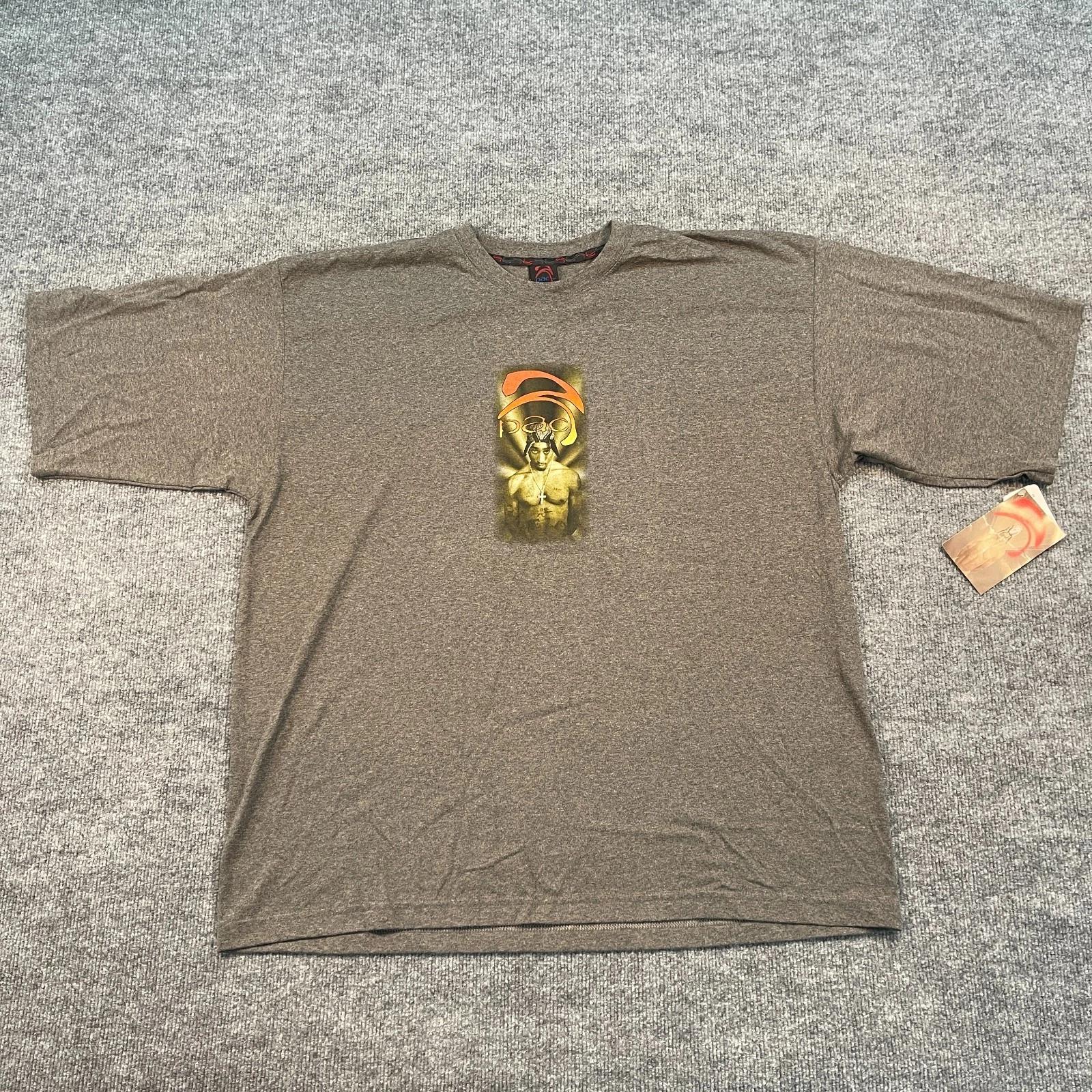 Винтажная с бирками Deadstock Футболка 2Pac Shakur Winterland 2XL 26x31 Серая Рэп-футболка Tupac XL