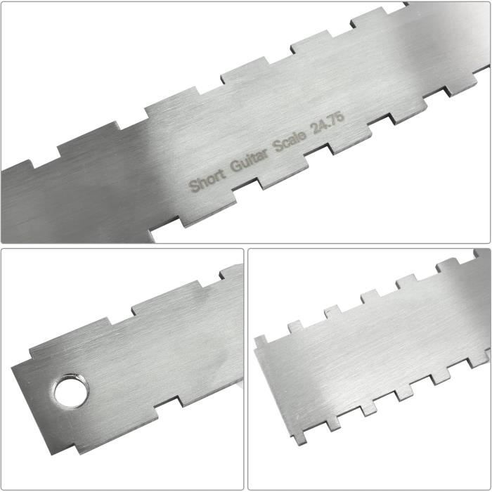 Règle de mesure - vesaneae - guitare électrique - acier inoxydable - double échelle - outil essentiel