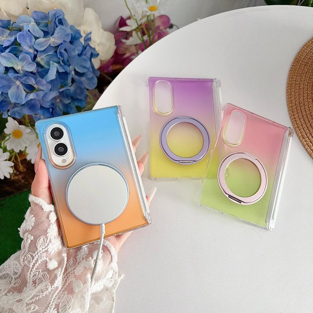 Gradient 360 drehbarer magnetischer Ständer Handyhülle Für Samsung Galaxy Z Fold 8 Ultra 7 6 5 für Magsafe Scharnierschutz Abdeckung