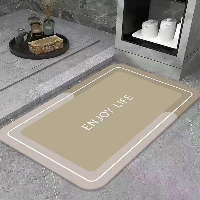 Bath Absorbent Floor Mat Diatom Mud Oval Square Soft Mat Toilet Foot Mat Non-slip Household Quick-drying Bath Mat