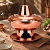 Copper Briquette Brazier Pot Tabletop Communal with Carrying Handles Traditional