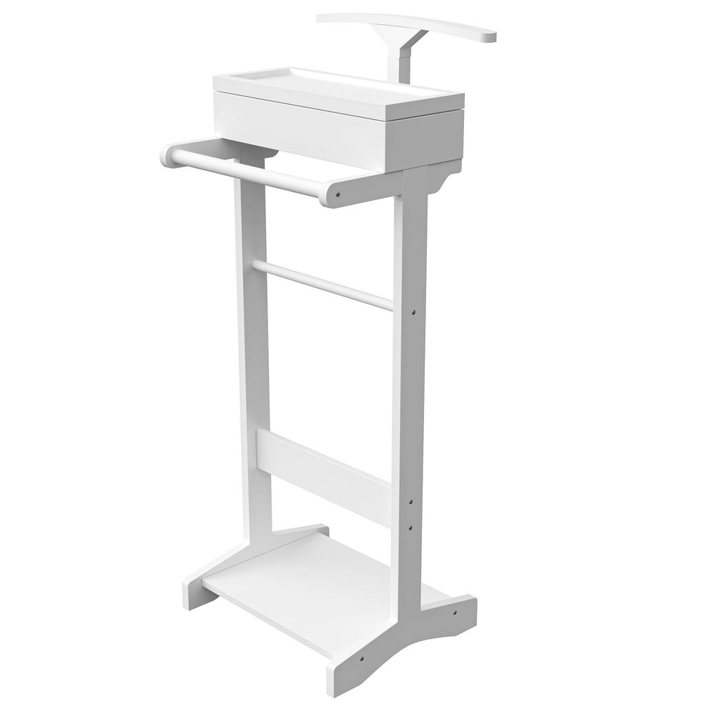 White Portable Clothes Rack, Clothes Rack with Storage Organizer