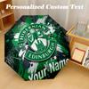 8 Rib Auto Folding Umbrella Hibernian FC Print Custom Name Text Portable Rain Gear