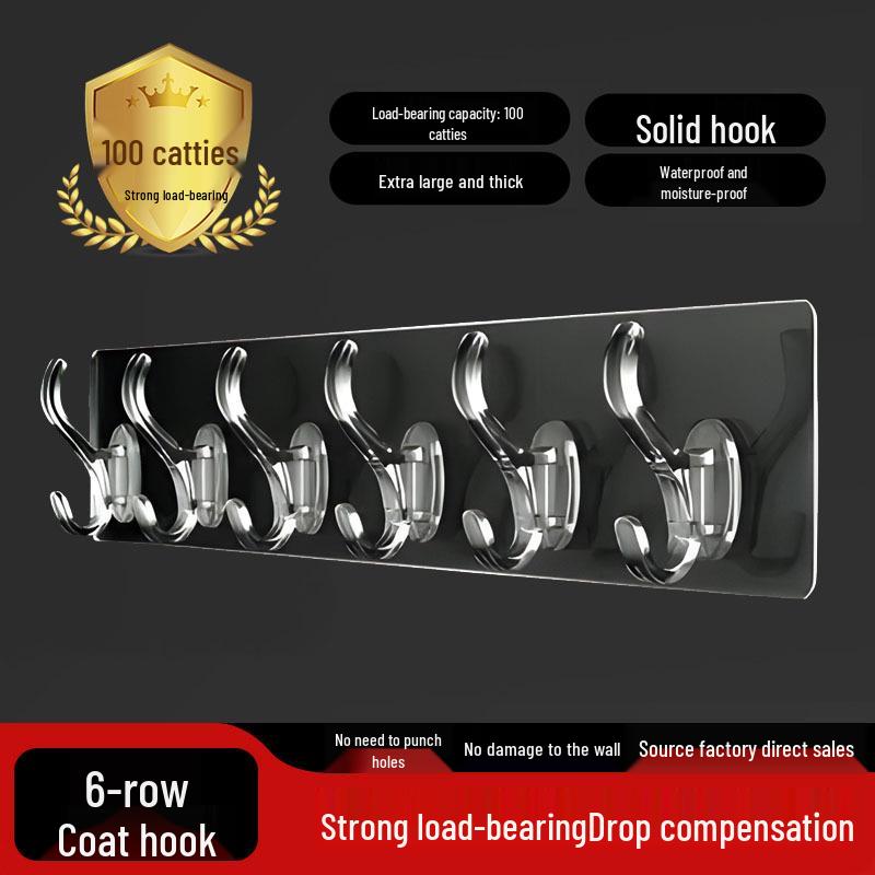 Seamless No-Drill Adhesive Interlocking Hooks for Bathroom & Kitchen - Strong, Transparent, Multifunctional Hooks