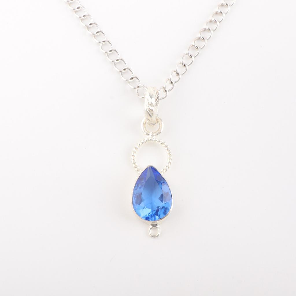 Tanzanite Gemstone 925 Sterling Silver Jewelry Handmade Pendant 1.40" For Women PP-12-6