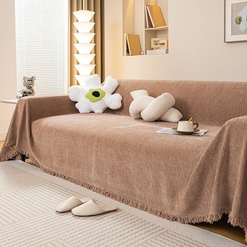 Fischgrätmuster Sofabezug Stoff für alle Jahreszeiten, Vollständige Abdeckung Sofadecke Kissen, Hochwertiges Anti-Katzenkratz Sofa Handtuch