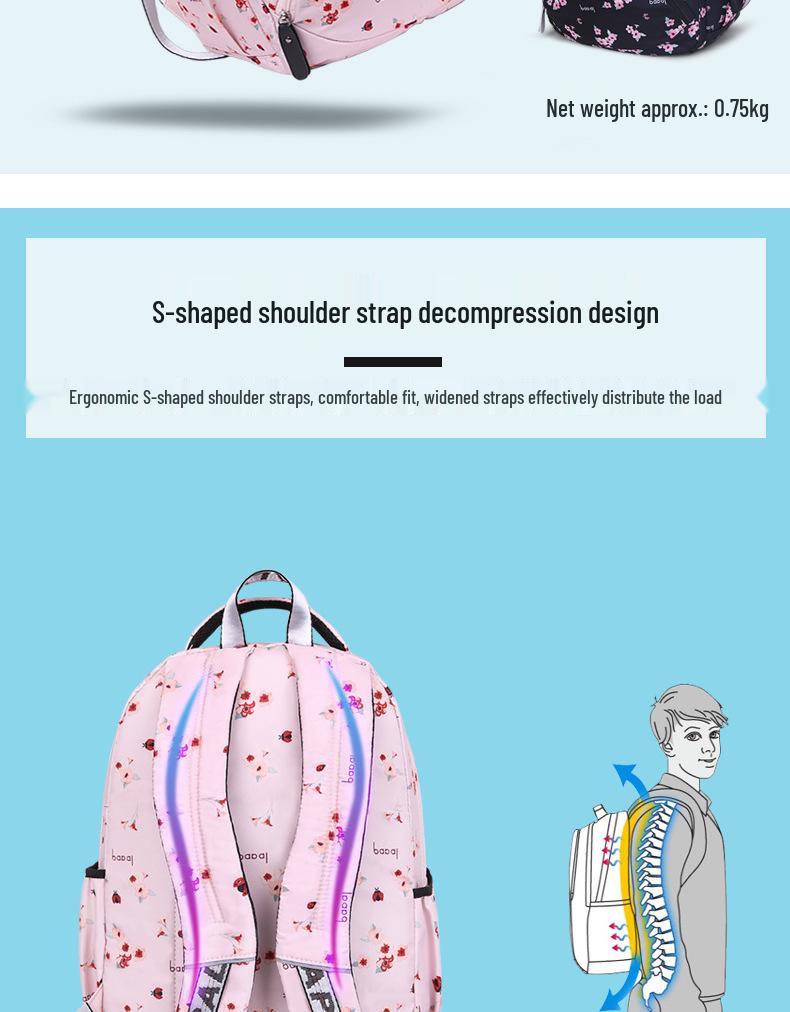 Women's Korean Style Large Capacity Multi-Layer Backpack - Lightweight, Printed, Double Shoulder Bag for Students