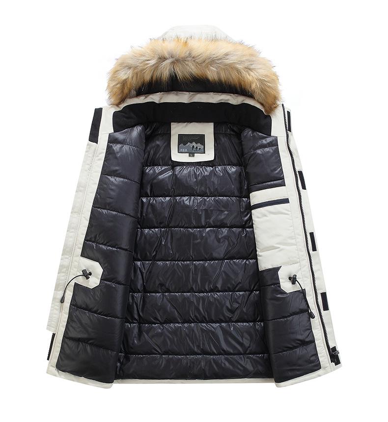 Men's Mid-Length Hooded Cotton Coat - Thickened, Trendy Autumn/Winter Jacket