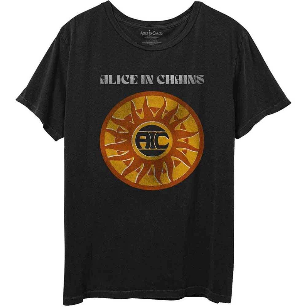 Alice In Chains 'Circle Sun Vintage' Black T Shirt - NEW