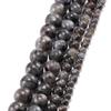 1 hebra/lote 4 6 8 10 12 mm labradorita Piedra Natural espectrolita negra cuentas espaciadoras sueltas redondas para fabricación de joyería DIY pulsera