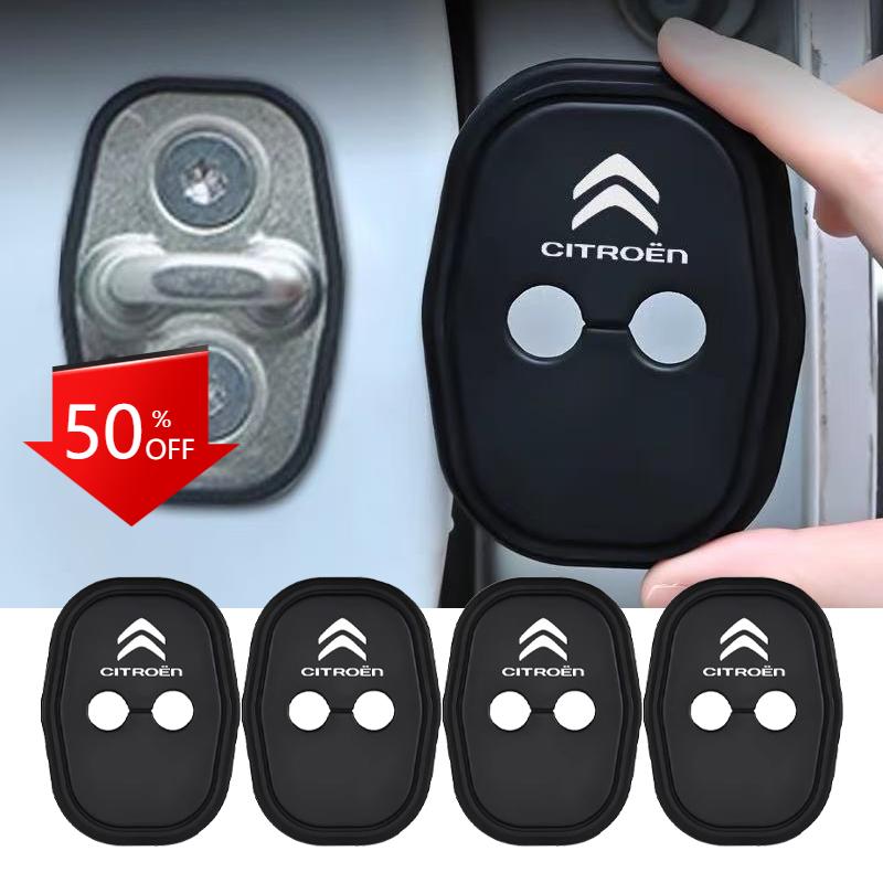 2/4Pcs Rubber Car Door Lock Cover for Citroen C4 C3-XR C5 Aircross C6 C-quatre Picasso C-Elysee C4L C3L Emblem Stickers Badge