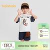 Balabala Boys' Summer Denim Patchwork Set