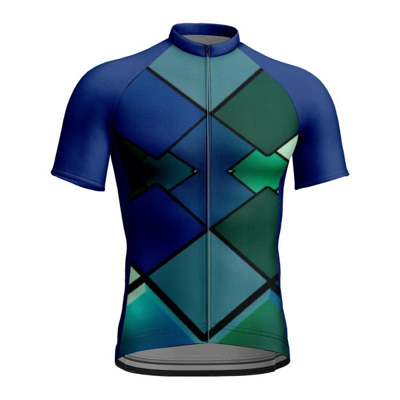 Mens Cycling Jersey Short Sleeve Breathable Quick-Dry Print Bike Shirt Road Riding