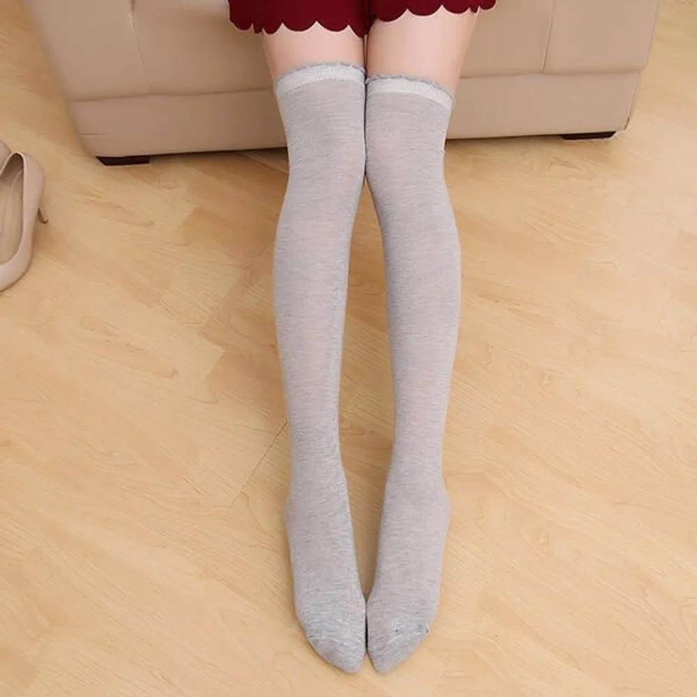With Market Sweeney Over-the-Knee Socks (Gray)