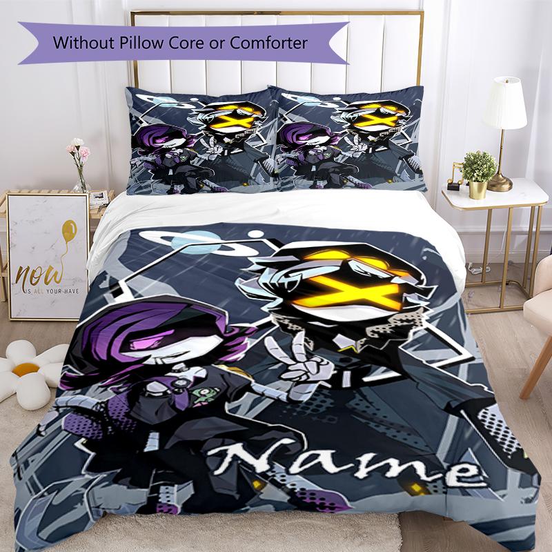 3pcs Custom Name Murder Drones Bedding Set Duvet Cover Closure Includes 1 Duvet Cover & 2 Pillowcases, Soft and Comfortable for All Seasons.