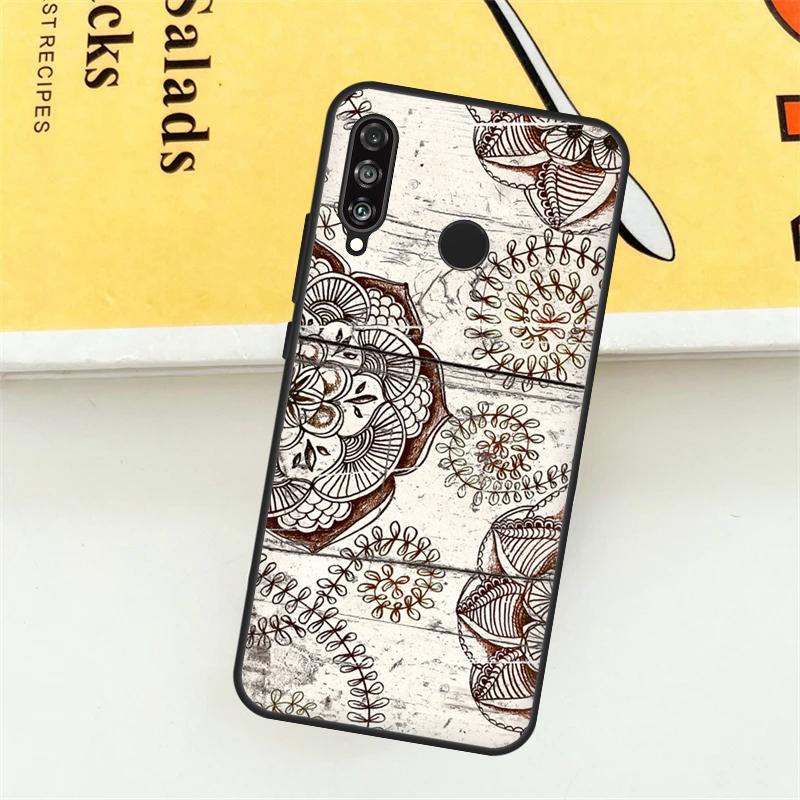 Mandala Wood Floral For Huawei Nova Y61 Y73 Y70 Y72 Y60 Y90 Y91 7i 8i 11i 12i 12s 9 10 SE P20 P30 P40 Lite Case