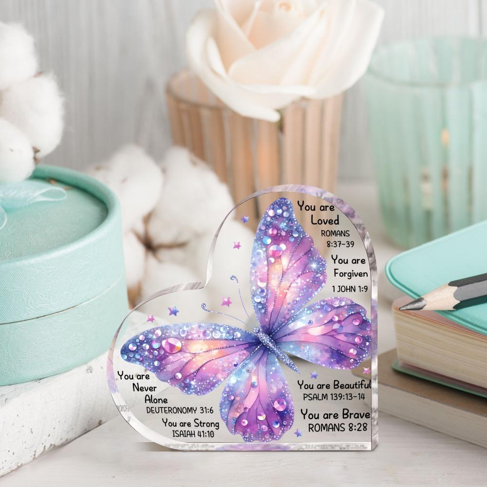 Inspirational Butterfly Acrylic Plaque - Perfect Christian Birthday Gift for Women, Mom, Sister, or Colleague | Versatile Home Decor Sign, Religious S
