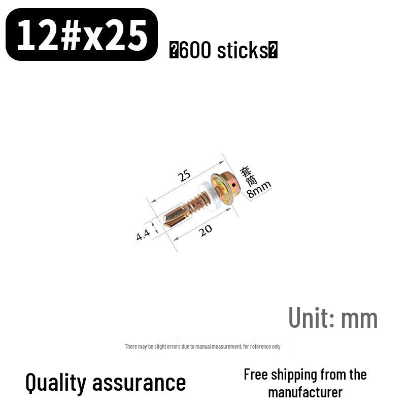 Sechskant-Selbstbohrschraube für Farbstahl und Dachziegel aus Harz mit verlängerter Bohrspitze