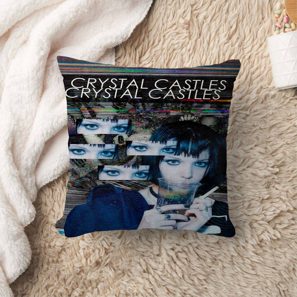 Band C-Crystal Castles Cushion Cover Polyester Sofa Cushions Decorative Throw Pillows Home Decoration Pillowcover