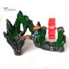 Spinning Waterwheel for Fish Tank Aquarium Waterwheel, Ornament, Mini Rockery Mountain Air Bubbler, Resin Accessory Aerating Action Hideout Cave Betta