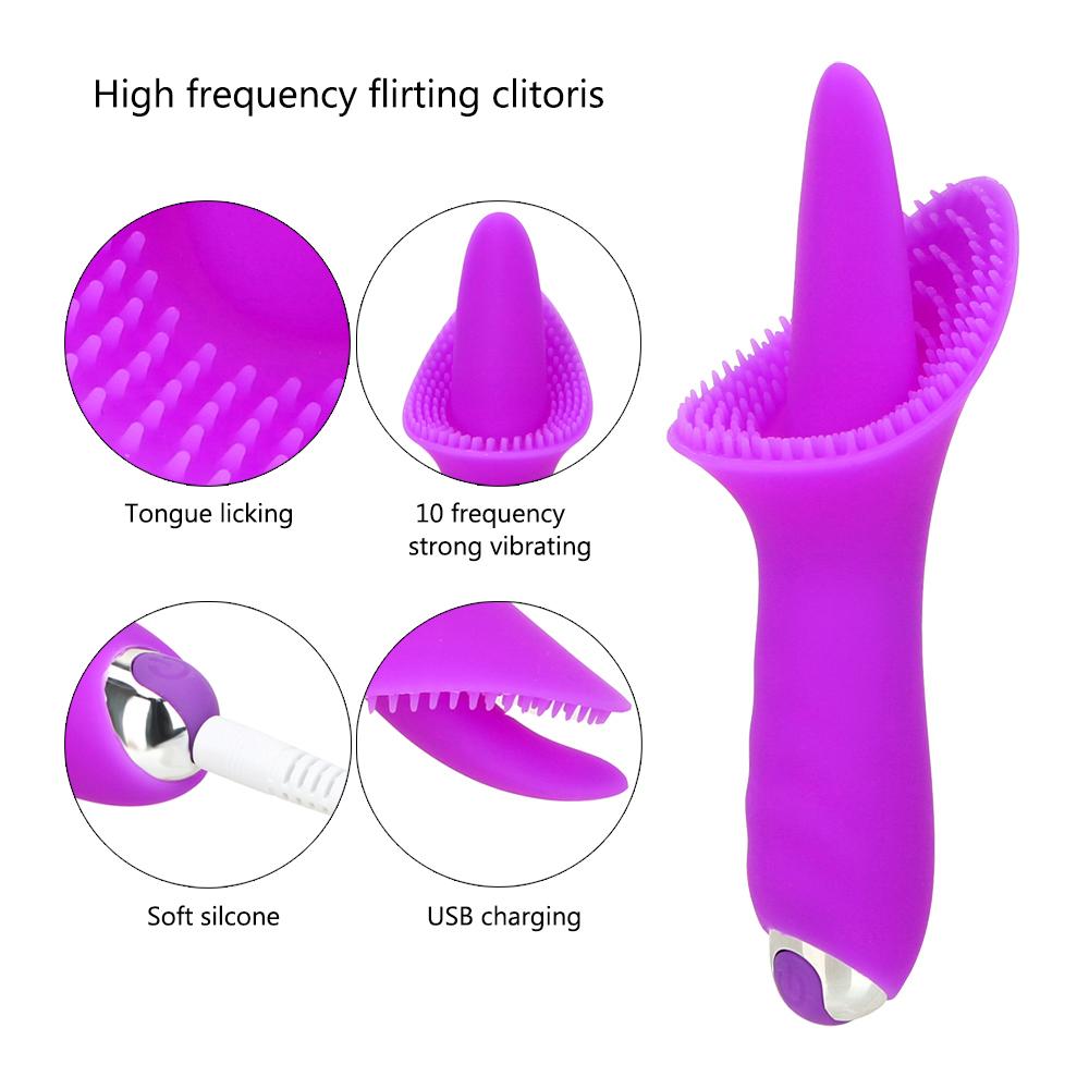 Tongue Vibrator Sex Toy for Women Pussy Clitoris Stimulator Female Masturbator Silicone Oral Licking 10 Speed