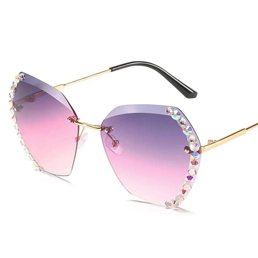 Vintage Rhinestone Sunglasses For Men And Women Gradient Sun Glasses Uv400