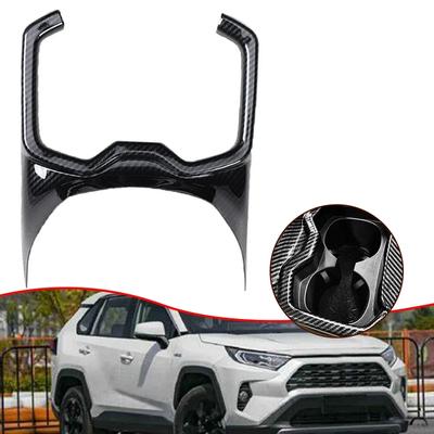 New For RAV4 2020 Carbon Fiber Texture Water Cup Frame For RAV4 2020 For Toyota Texture Interior Carbon Fiber For RAV4 2020