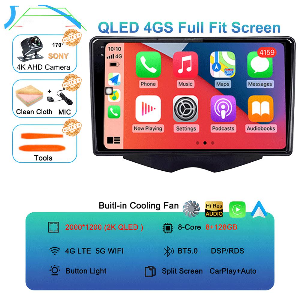 Car Radio Android 14 Carplay For Hyundai Veloster FS 2011 - 2017 Navigation Multimedia Player Stereo WiFi+4G BT DVD 360 Canera