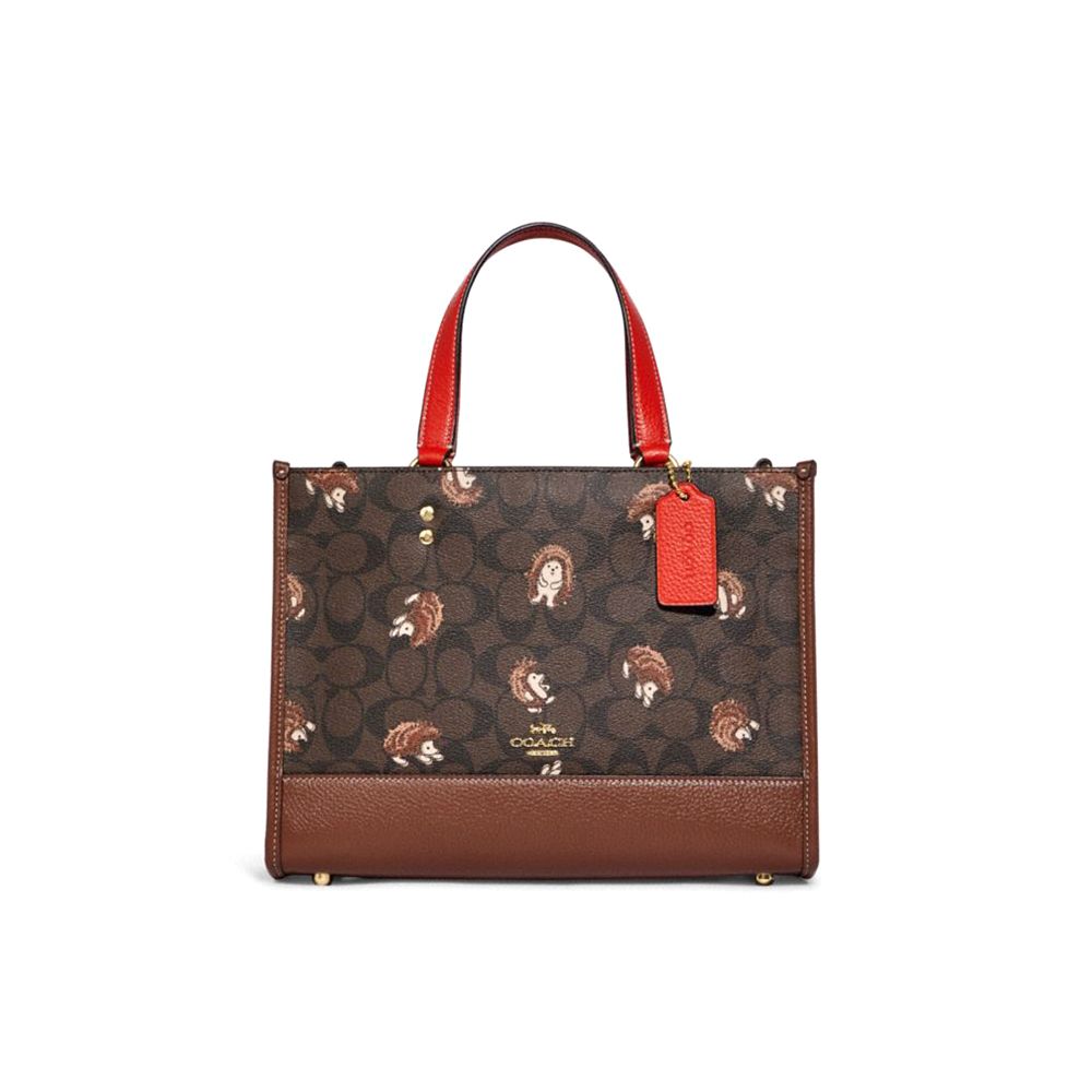 

Coach Dempsey 29 Large Capacity Wide Hedgehog Animal Print Leather Tote Bag Women Tote Bag Brown CC428-IMOSN Basic Set (Bag+Dust Bag)