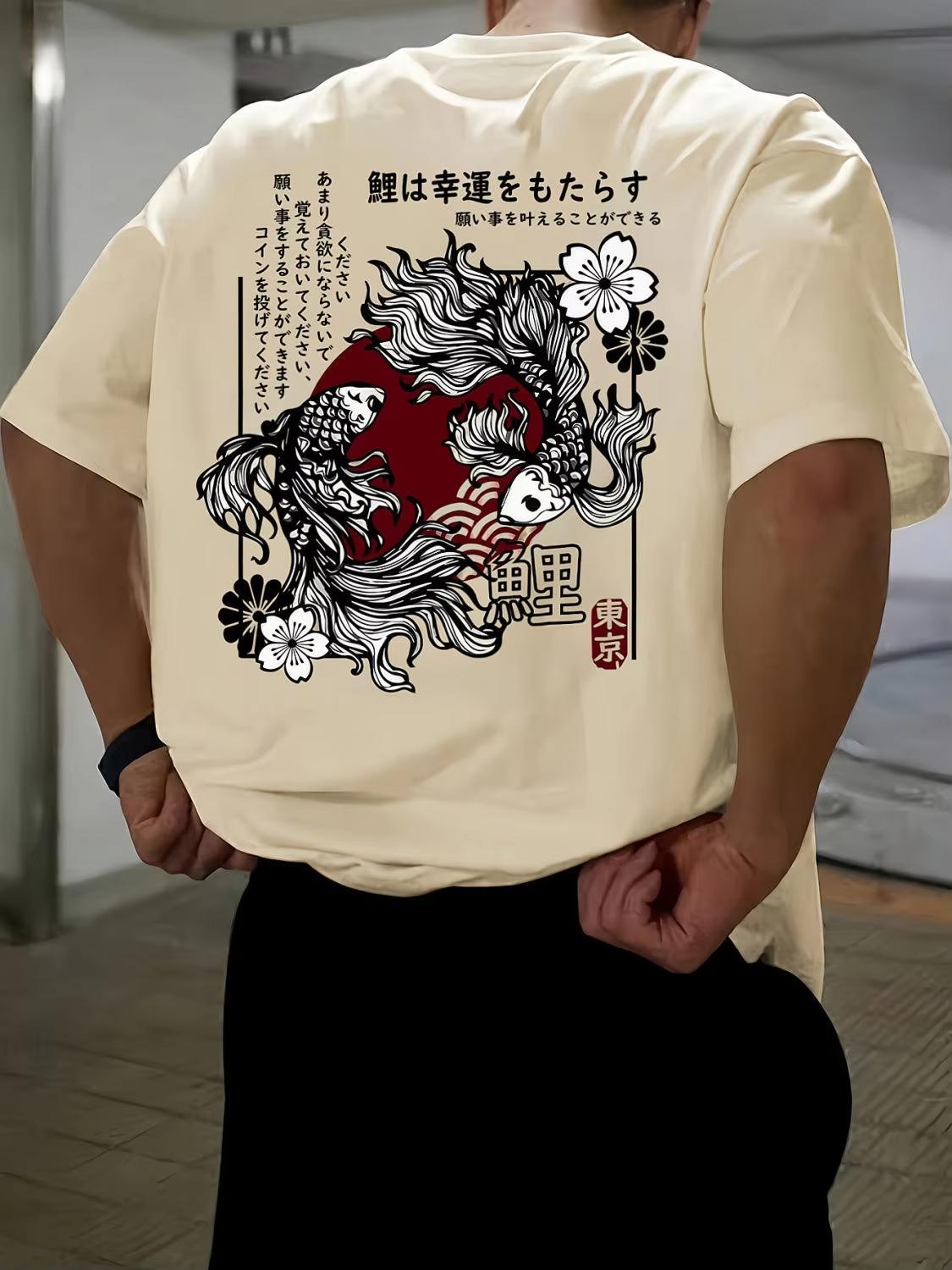 

Свободная и удобная мужская футболка Лето Новая тенденция Мода Узор с принтом Короткий рукав Хлопок Круглый вырез Топ Мужская одежда Топы 4XL