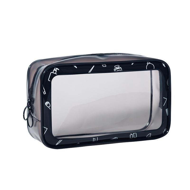 A pvc transparent makeup bag Waterproof zipper bag New cosmetics storage bag Travel large capacity toiletry bag