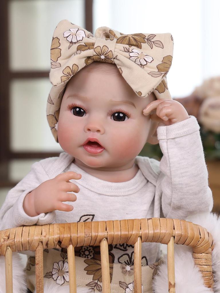 18 Inch Realistic Reborn Baby Doll Full Silicone Vinyl with Visible Veins Newborn Girl Doll Toddler Toy Gift