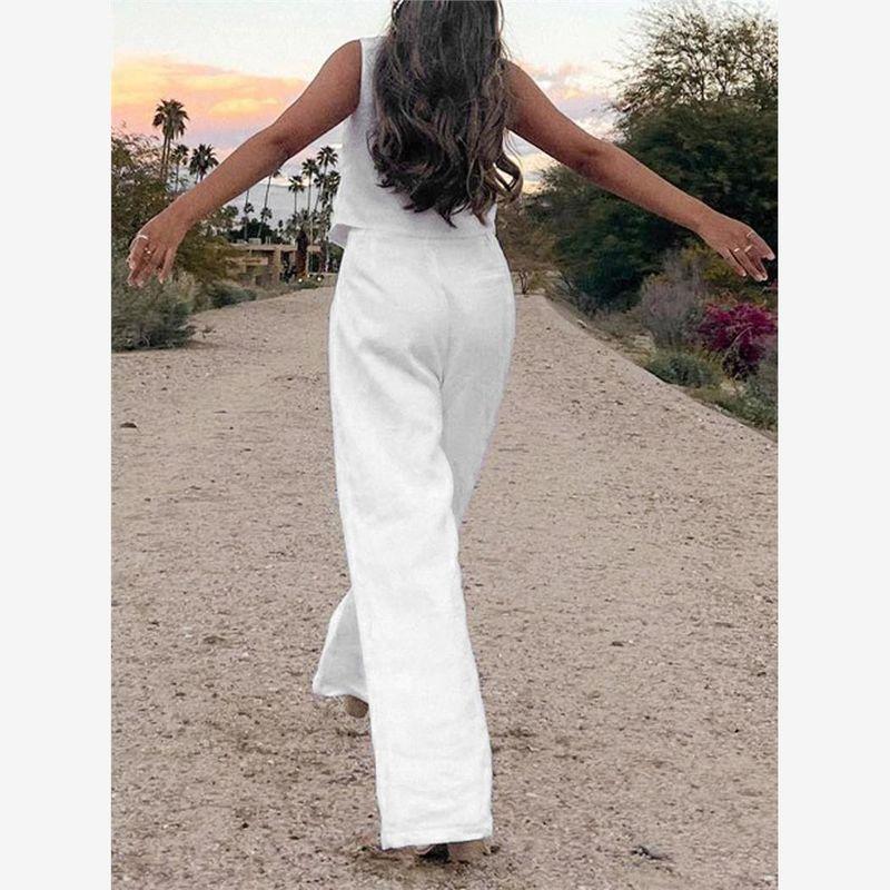 Women's Vest Wide Leg Pants Casual Set