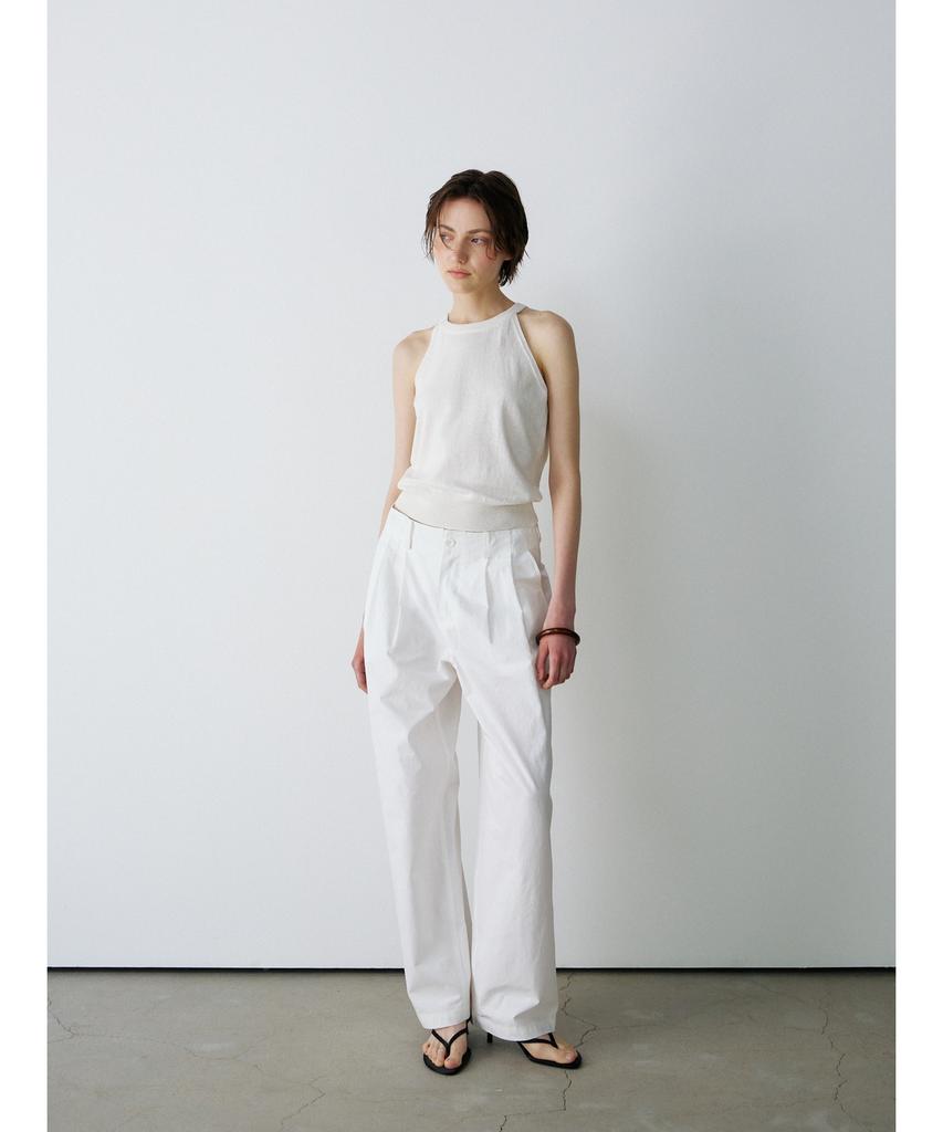 Ninnis Two-Tuck Curved Pants (White)