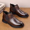 High-End Marke Herren Business Casual Schuhe Vielseitig für Büro Outdoor Herren Leder Stiefeletten Britischer Stil High Top Schuhe