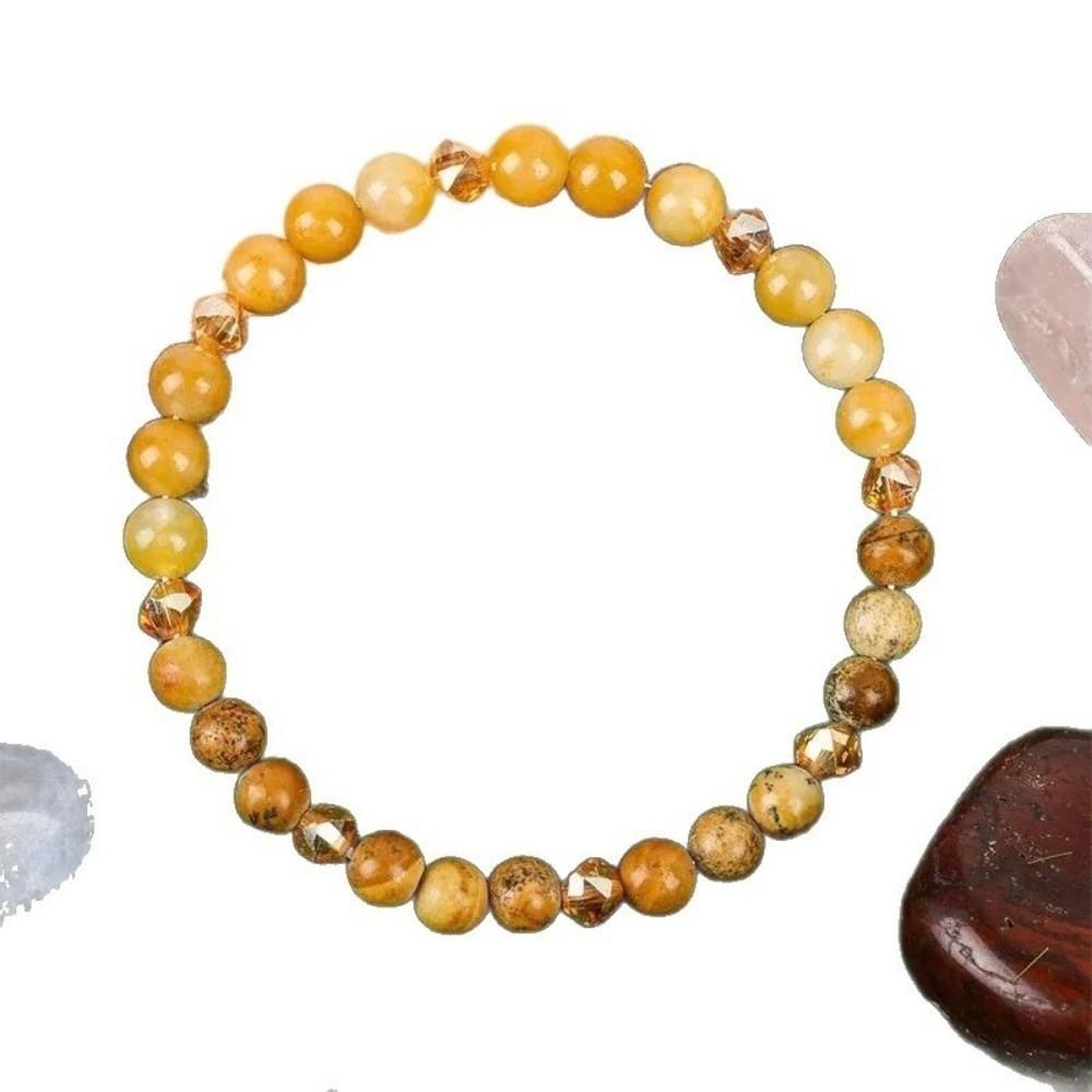 Handgefertigtes Citrin Naturstein Armband 6mm Perlen Perlenarmband für Paare passend