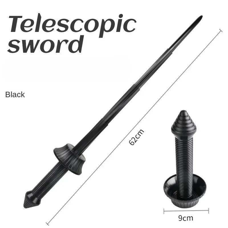 3D Spiral Samurai Sword Retractable Decompression Gravity Sword Role Playing Ninja Props 1:1 Model Toy Birthday Gift