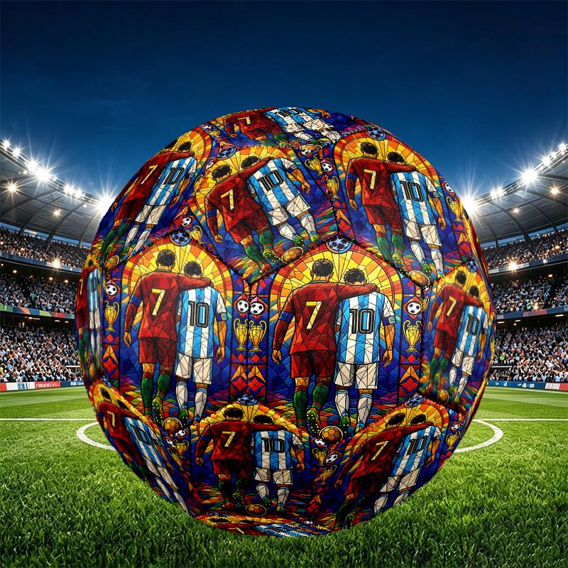 Lionel Messi Print Size 5 Soccer Ball, PU Wear Resistant Football for Match Training and Daily Practice, Birthday Gift for Soccer Fans