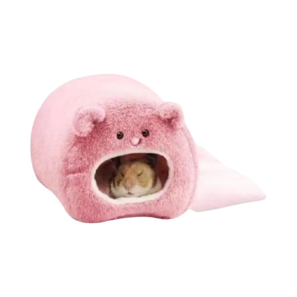 

Cozy Hamster Cage Bed Bear Shape Hamster Hammock Washable Small Pet House Autumn Winter розовый