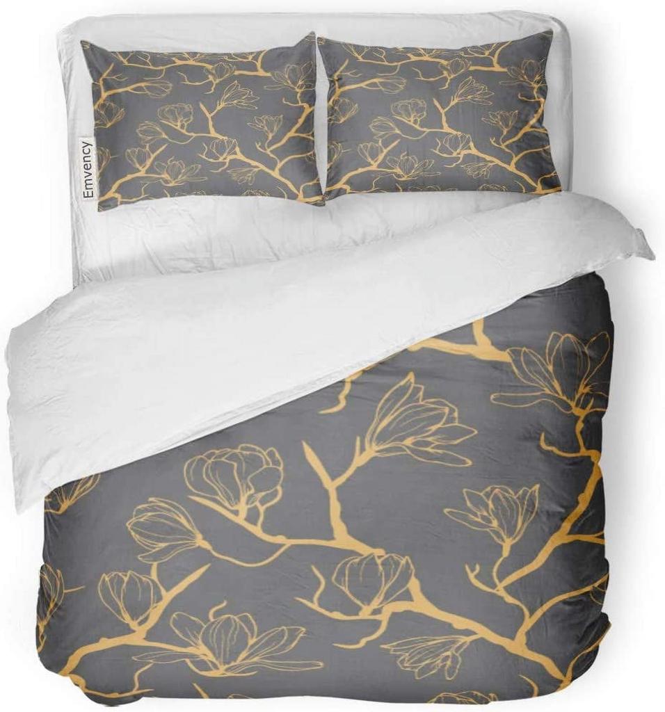 Comforter Plant White Magnolia Flower Art Bedding Set Suitable For Children Adult Bedroom Decoration