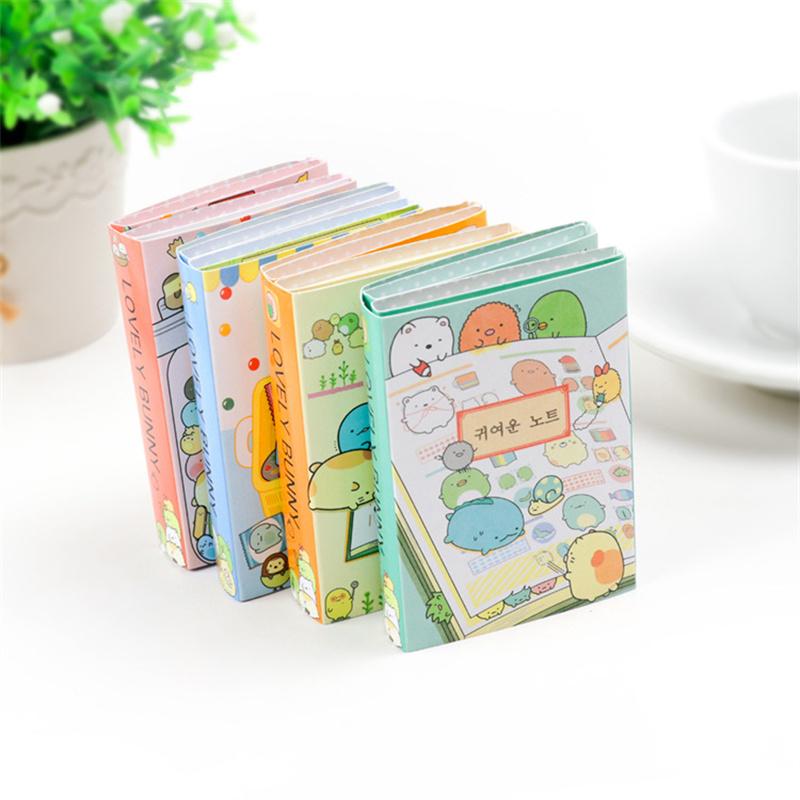 1pcs Cute Cartoon Memo Pad Lovely Bunny 6 Fold Self Adhesive Sticky Notes Diary Planner Stickers Office School
