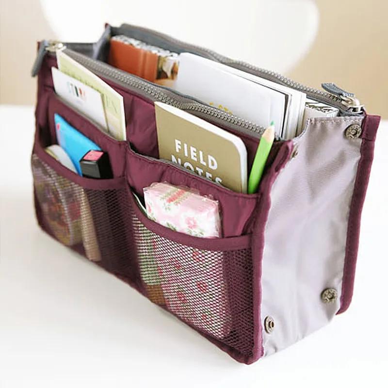 Organizer Innleggsveske Dame Nylon Reiseinnsats Organizer Håndveske Veske Stor liner Dame Makeup Kosmetisk Veske Billig Dame Tote
