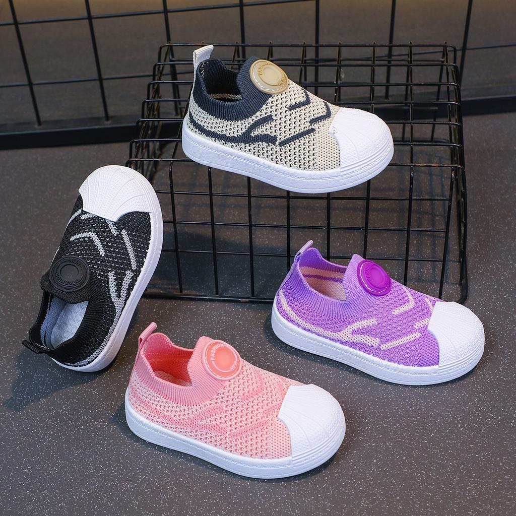 Children's Sports Shoes Breathable Fly-woven Mesh Shoes 2025 Spring and Autumn New Boys Mesh Board Shoes Soft-soled Girls Casual Shoes