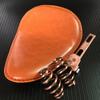 Leather Motorcycle 3" Spring Solo Bracket Seat For Harley Chopper Bobber