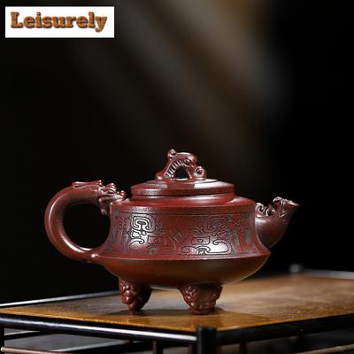 270ml Yixing Purple Clay Teapot Authentic Handmade Dragon Blood Sand Pot Beauty Tea Infuser Kettle Chinese Raw Ore Zisha Tea Set