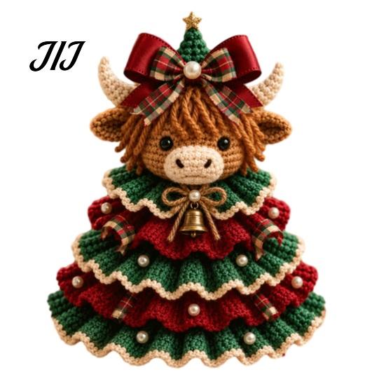 Art And Craft Hobby Kits Animal Christmas Tree Crochet Kit, DIY Highland Cow Cute Handmade Holiday Ornament Dachshund Cat Crafting Kit for Beginners,