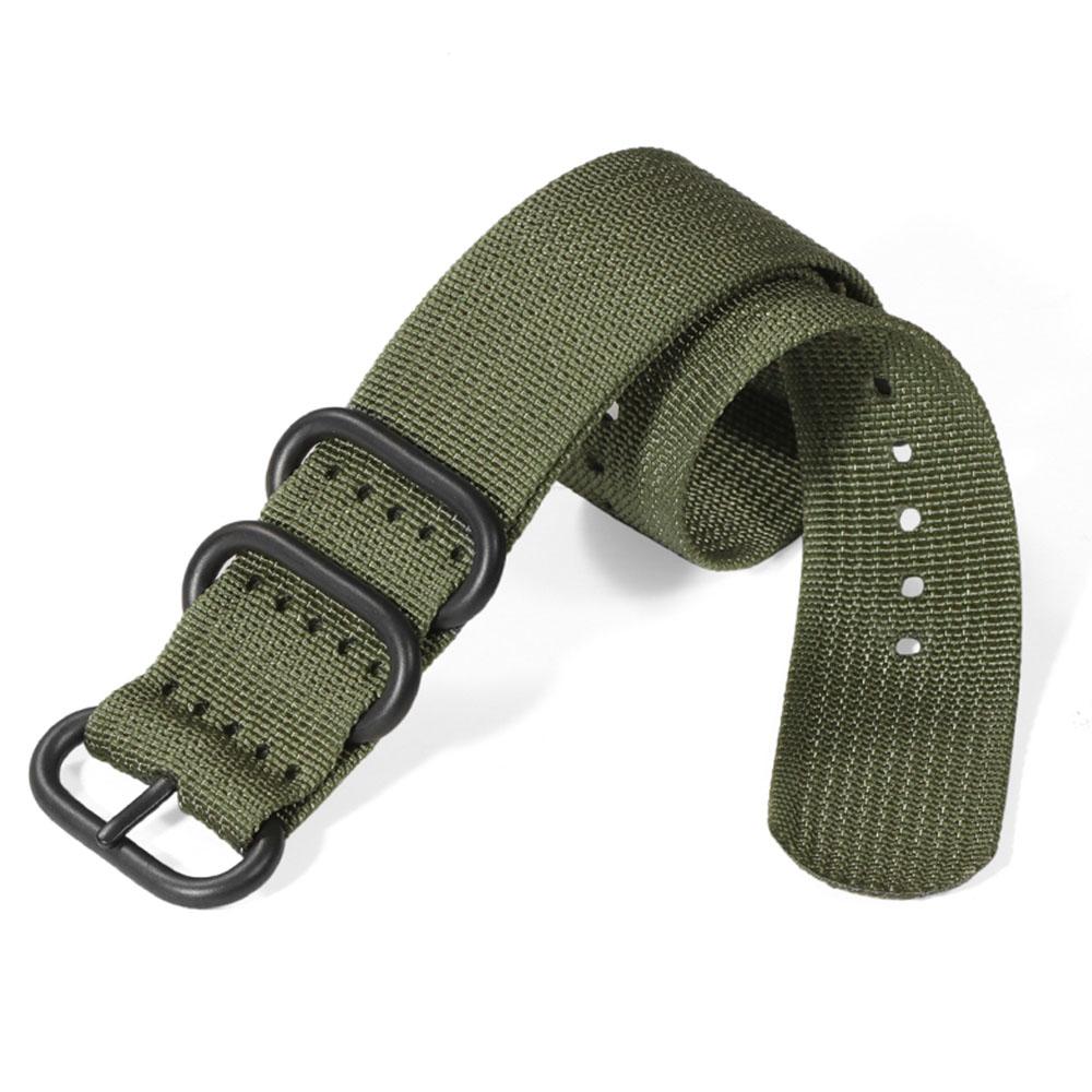 Weave Nylon Strap Gold Silver Black Ring Buckle Ribbed Watchband 18mm 20mm 22mm 24mm for Omega Military Braid Sport Men Bracelet