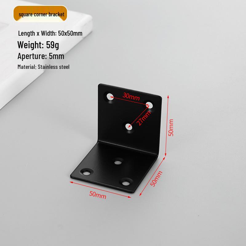 

Кутник з нержавіючої сталі 90° L-подібний надміцний для полиць Includes Black Screws (M4x16)