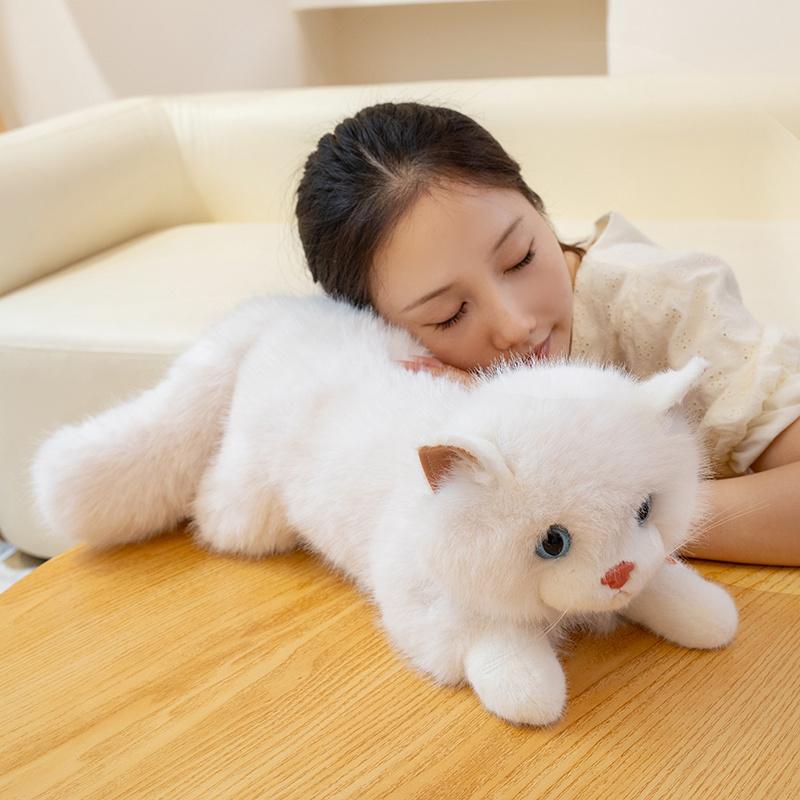 Simulation Ragdoll Cat Plush Toy Fairy Cat Plush Doll Brown and White Face Ragdoll Plushie Cat Home Decor Black Pussy Doll Toys